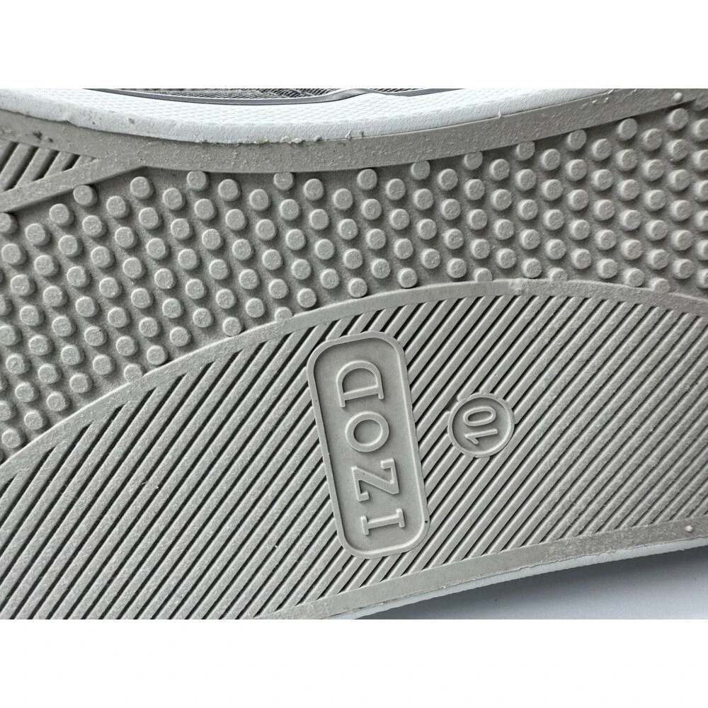 Izod Men's Rangley Canvas Memory Foam Gray Lace Up Sneaker Shoes Size 10 New